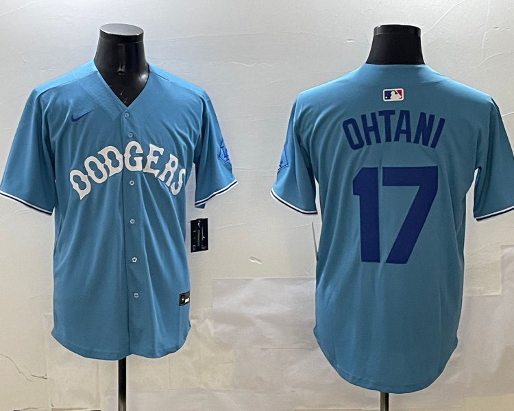 Men's Los Angeles Dodgers Shohei Ohtani #17 Light Blue Jersey