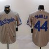 Men's Los Angeles Dodgers Vicente Padilla #44 Gray Jersey
