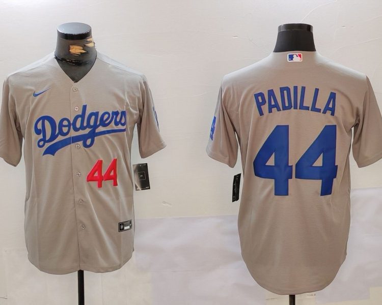 Men's Los Angeles Dodgers Vicente Padilla #44 Gray Jersey