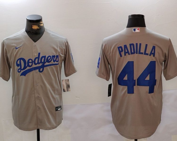 Men's Los Angeles Dodgers Vicente Padilla #44 Gray Jersey