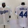 Men's Los Angeles Dodgers Vicente Padilla #44 White Jersey