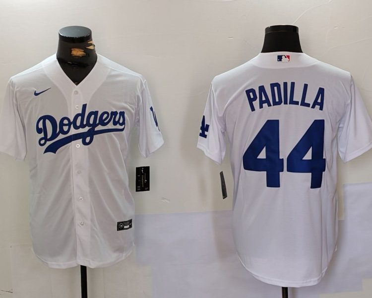 Men's Los Angeles Dodgers Vicente Padilla #44 White Jersey