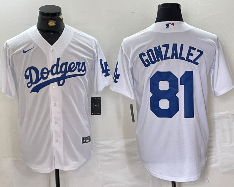 Men's Los Angeles Dodgers Victor Gonzalez #81 White Limited Jersey