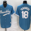 Men's Los Angeles Dodgers Yoshinobu Yamamoto #18 Light Blue Alternate Cooperstown Collection Jersey