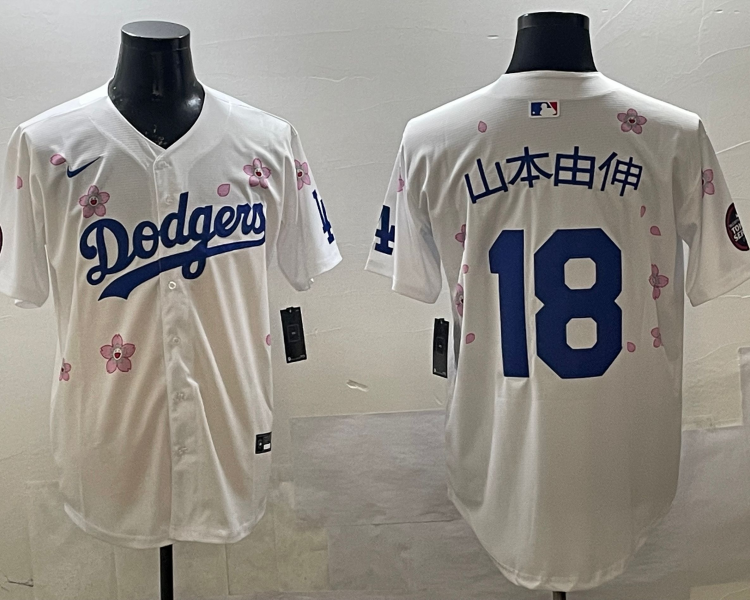 Men's Los Angeles Dodgers Yoshinobu Yamamoto #18 White Alternate Jersey