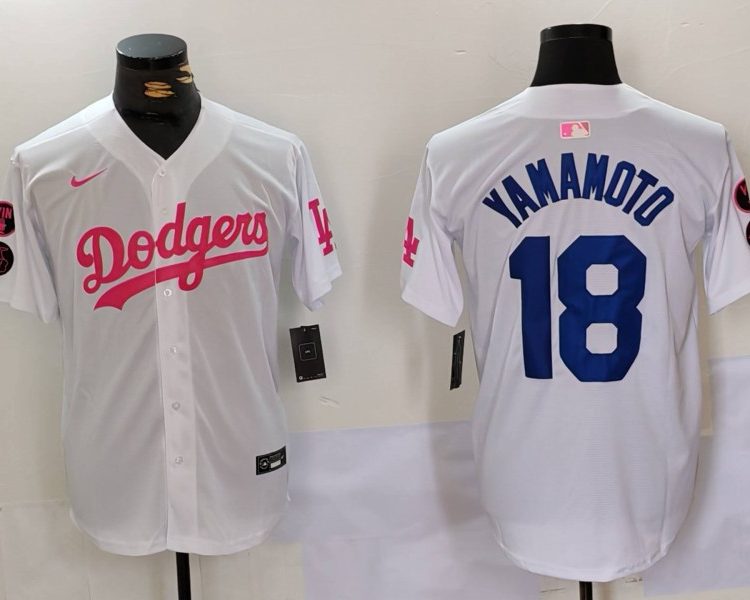 Men's Los Angeles Dodgers Yoshinobu Yamamoto #18 White Limited Jersey