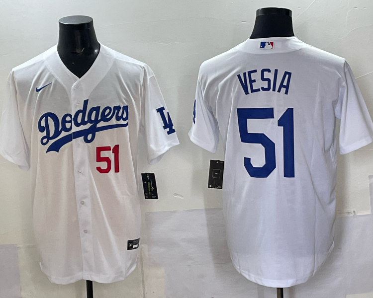 Men's Los Angeles Dodgers Alex Vesia #51 White Home Limited Jersey