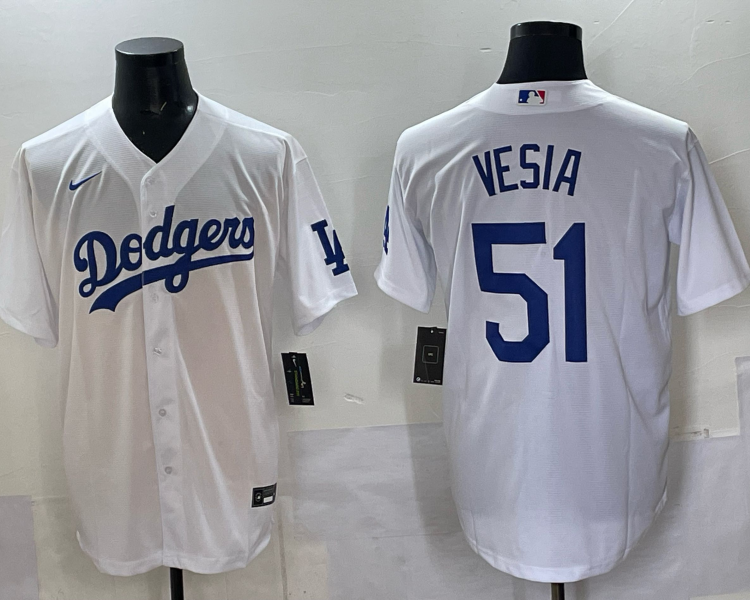 Men's Los Angeles Dodgers Alex Vesia #51 White Limited Jersey