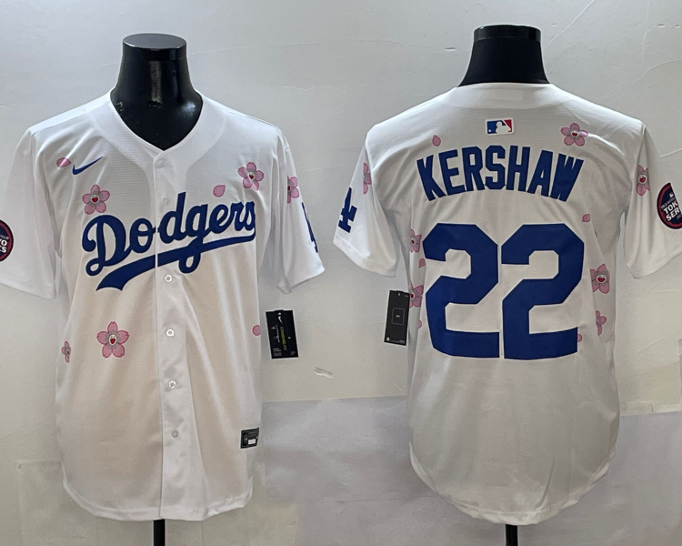 Men's Los Angeles Dodgers Clayton Kershaw #22 White Jersey