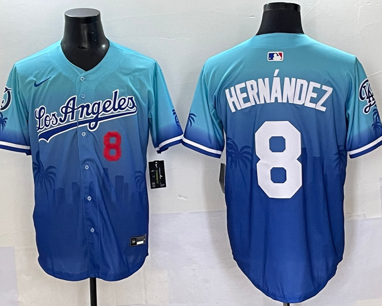 Men's Los Angeles Dodgers Enrique Hernandez #8 Blue Jersey