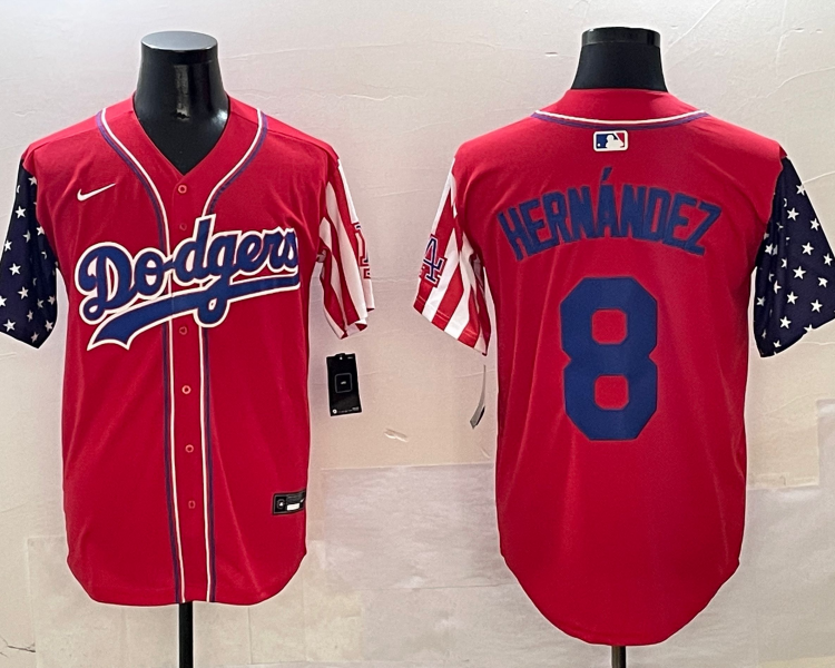 Men's Los Angeles Dodgers Enrique Hernandez #8 Red Jersey