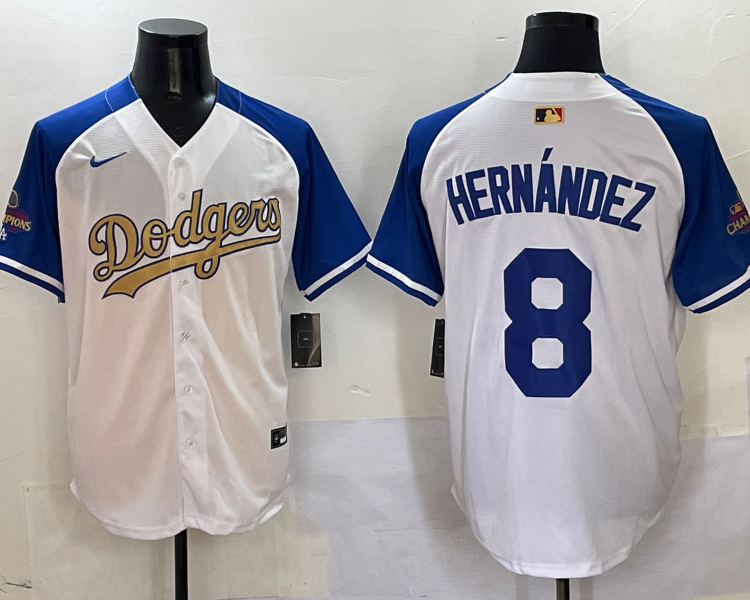 Men's Los Angeles Dodgers Enrique Hernandez #8 White Team Jersey
