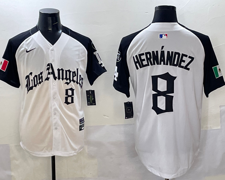 Men's Los Angeles Dodgers Enrique Hernandez #8 White Team Jersey