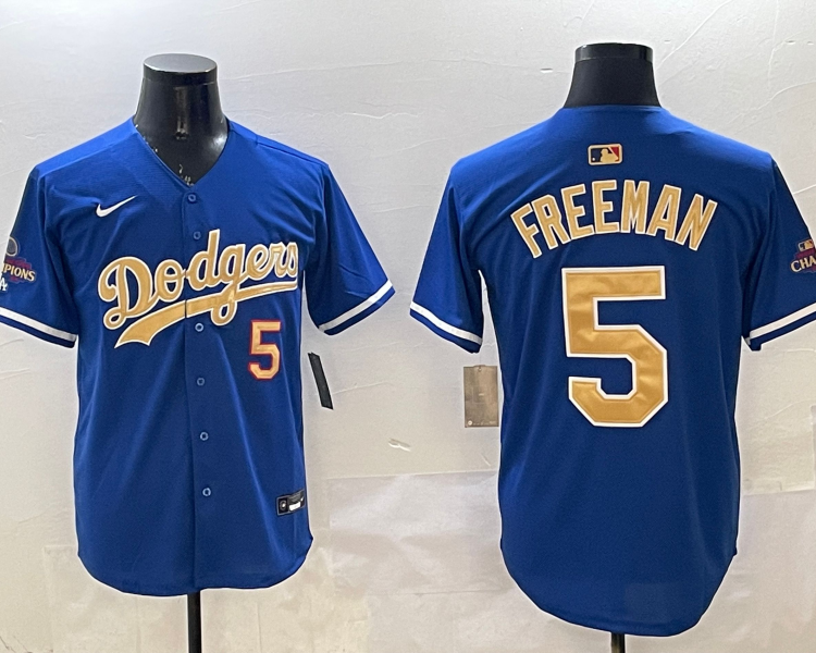 Men's Los Angeles Dodgers Freddie Freeman #5 Royal 2025 Gold Collection Limited Jersey