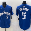 Men's Los Angeles Dodgers Freddie Freeman #5 Royal Alternate Jersey