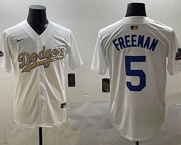 Men's Los Angeles Dodgers Freddie Freeman #5 White Alternate Jersey