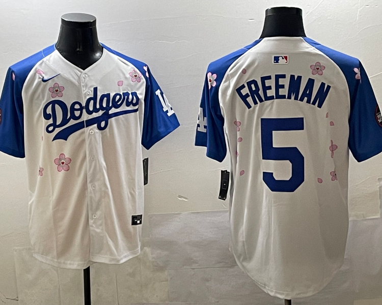Men's Los Angeles Dodgers Freddie Freeman #5 White Alternate Team Jersey