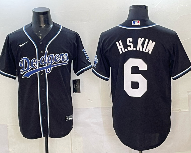 Men's Los Angeles Dodgers Ha-seong Kim #6 Black Limited Jersey