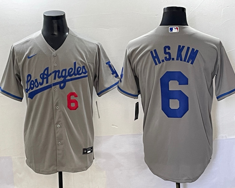 Men's Los Angeles Dodgers Hyeseong Kim #6 Gray Jersey