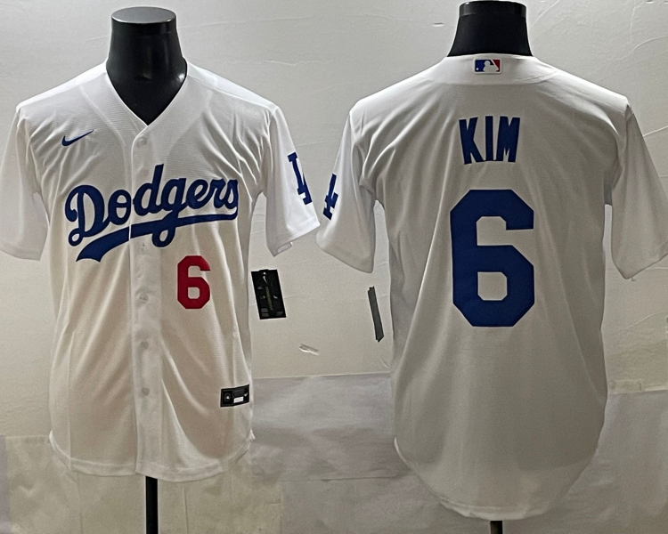 Men's Los Angeles Dodgers Hyeseong Kim #6 White Home Jersey