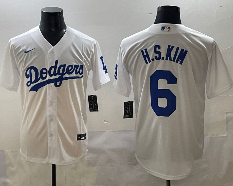 Men's Los Angeles Dodgers Hyeseong Kim #6 White Limited Jersey