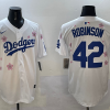 Men's Los Angeles Dodgers Jackie Robinson #42 White Alternate Jersey