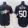 Men's Los Angeles Dodgers Mookie Betts #50 Black Jersey