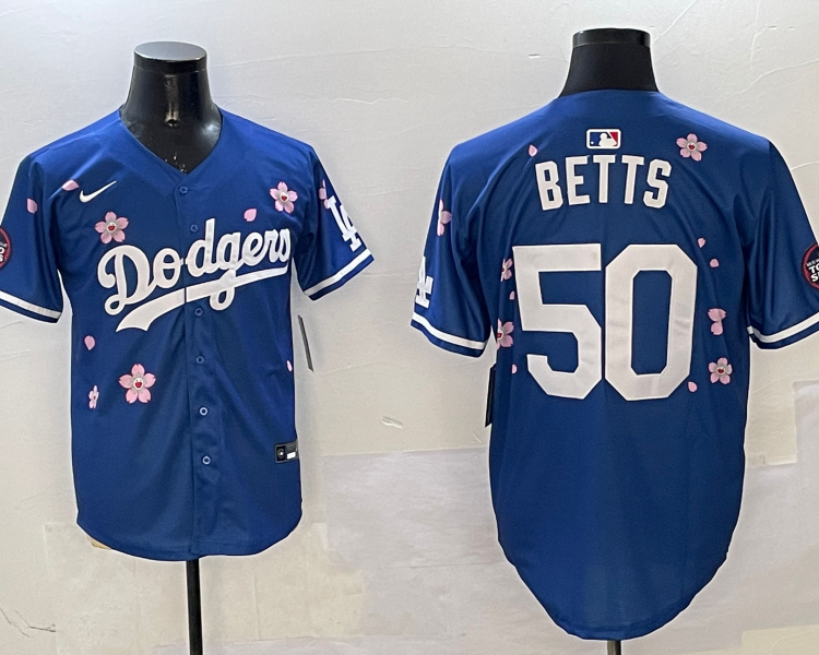 Men's Los Angeles Dodgers Mookie Betts #50 Royal Alternate Jersey