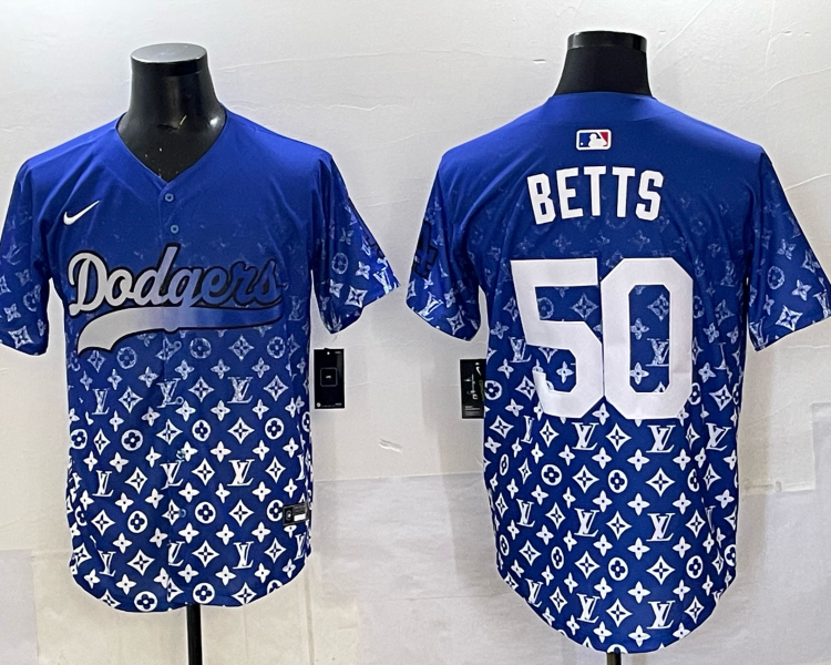 Men's Los Angeles Dodgers Mookie Betts #50 Royal Alternate Jersey
