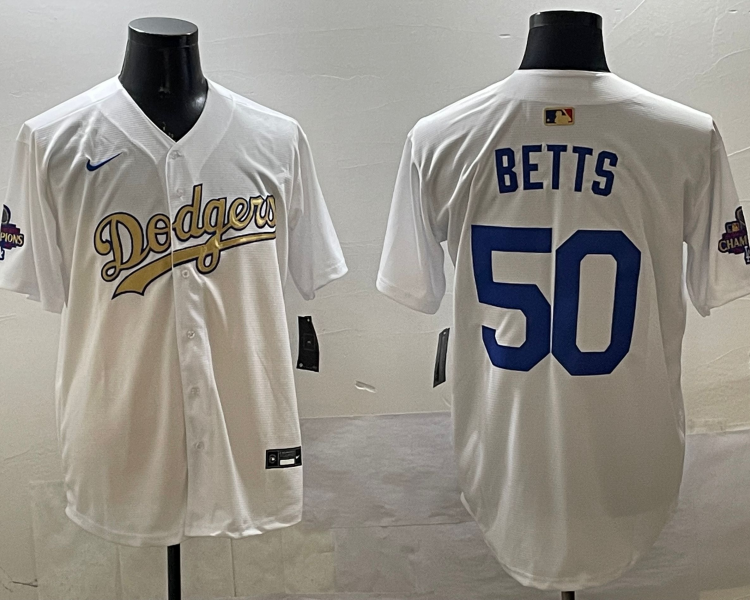 Men's Los Angeles Dodgers Mookie Betts White Jersey