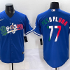 Men's Los Angeles Dodgers Peso Pluma #77 Royal Jersey