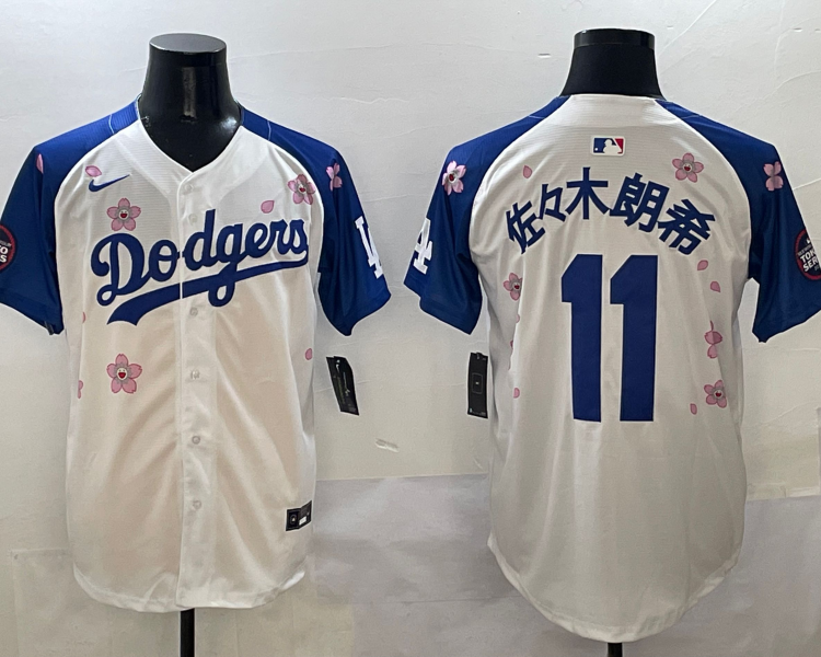 Men's Los Angeles Dodgers Roki Sasaki #11 White Team Jersey