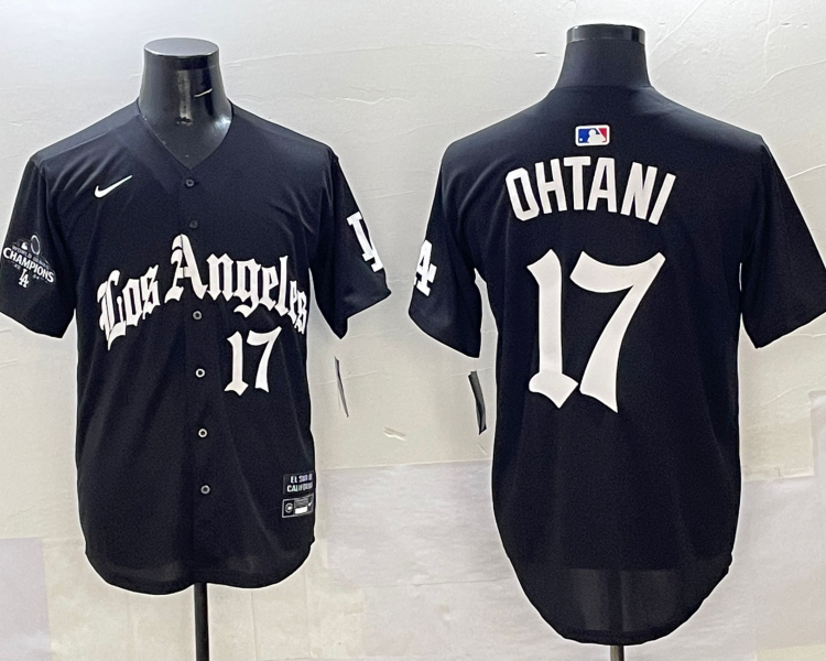 Men's Los Angeles Dodgers Shohei Ohtani #17 Black Team Jersey