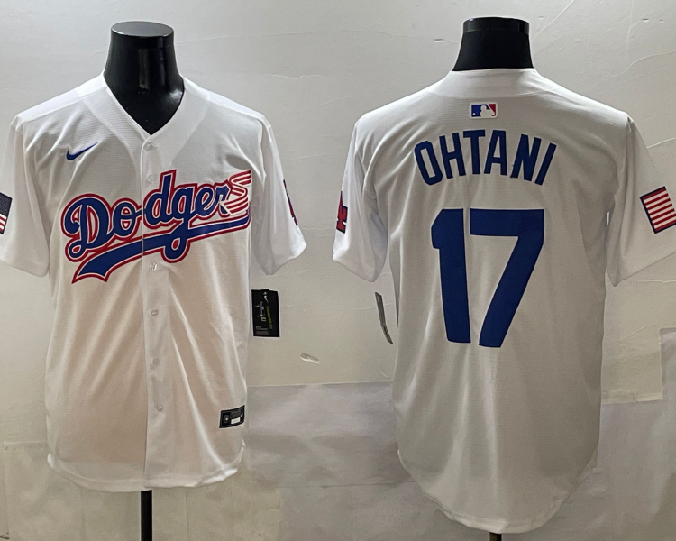 Men's Los Angeles Dodgers Shohei Ohtani #17 White Team Jersy