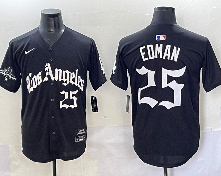Men's Los Angeles Dodgers Tommy Edman #25 Black Limited Jersey