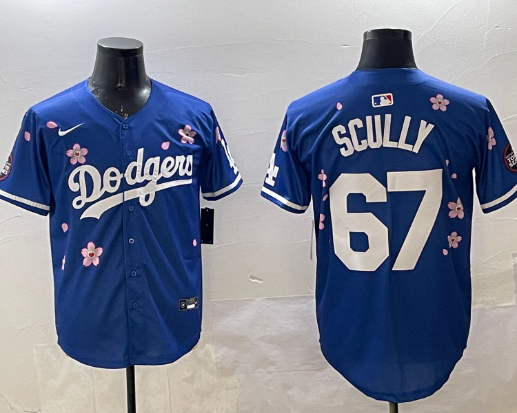 Men's Los Angeles Dodgers Vince Scully #67 Royal Jersey