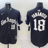 Men's Los Angeles Dodgers Yoshinobu Yamamoto #18 Black Team Jersey