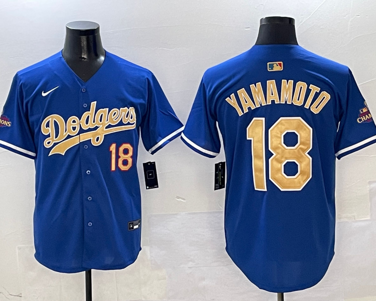 Men's Los Angeles Dodgers Yoshinobu Yamamoto #18 Royal 2025 Gold Collection Limited Jersey