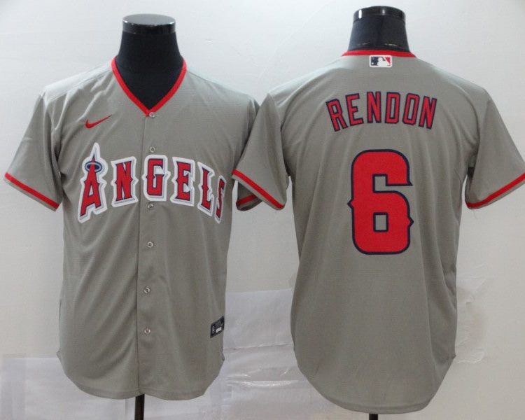 Men's Los Angeles Angels Anthony Rendons #6 Gray Sewn Baseball Jersey