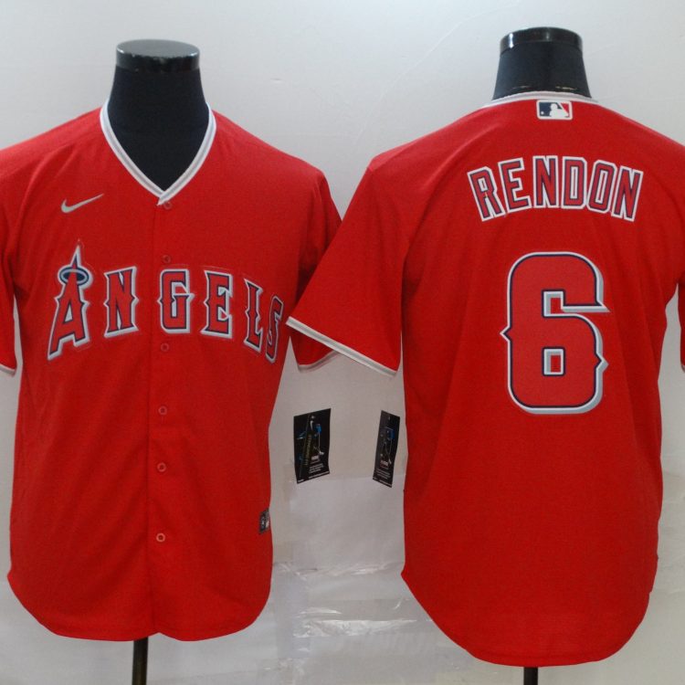 Men's Los Angeles Angels Anthony Rendons #6 Red Sewn Jersey
