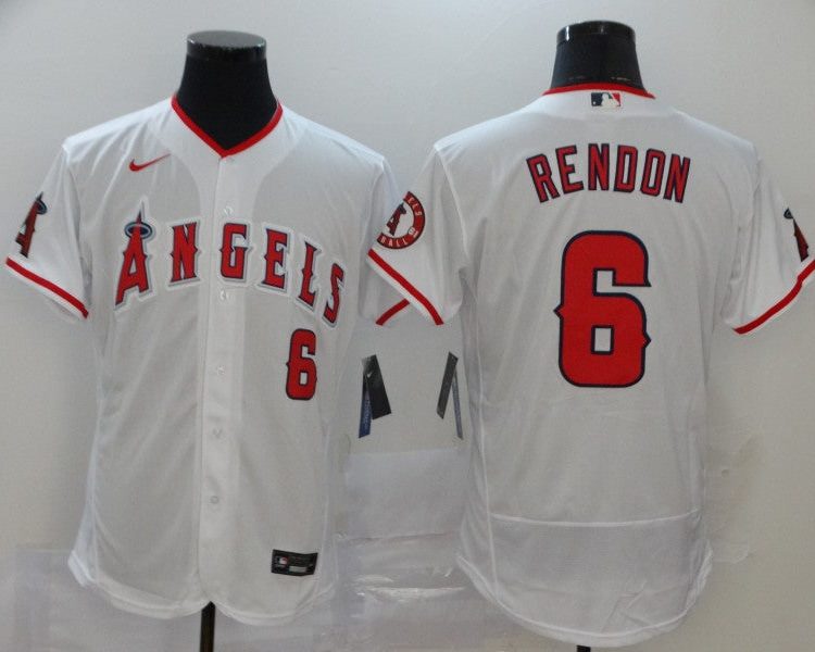 Men's Los Angeles Angels Anthony Rendons #6 White Sewn Baseball Jersey