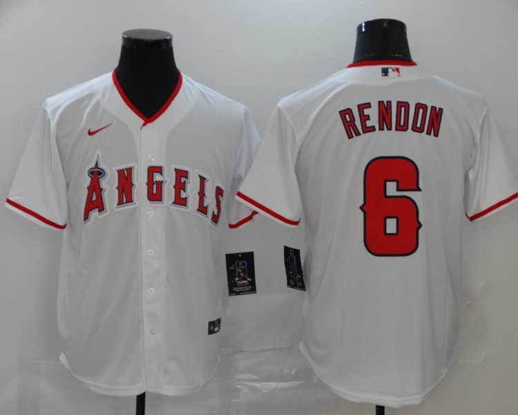 Men's Los Angeles Angels Anthony Rendons #6 White Sewn Jersey