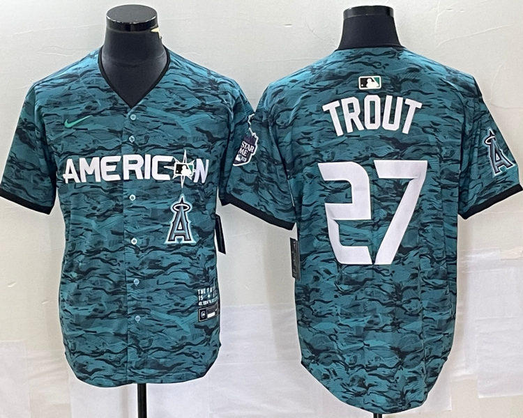 Men's Los Angeles Angels Mike Trout #27 American League Teal 2023 MLB All-Star Limited Jersey
