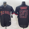 Men's Los Angeles Angels Mike Trout #27 MLB Black Sewn Baseball Jersey