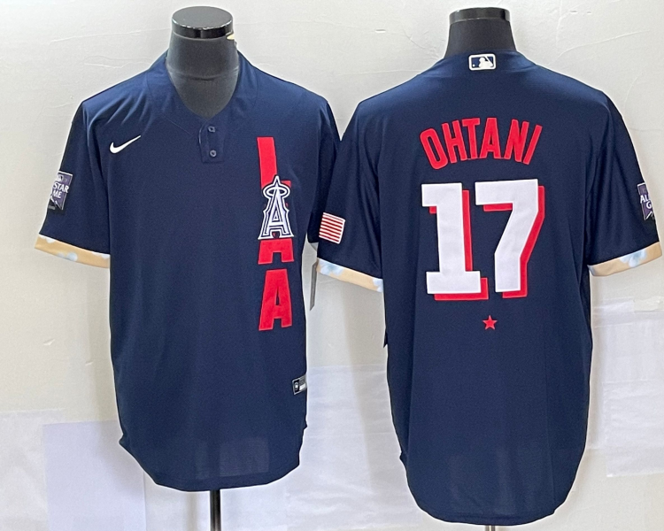 Men's Los Angeles Angels Shohei Ohtani #17 ALL STAR Navy Baseball Jersey