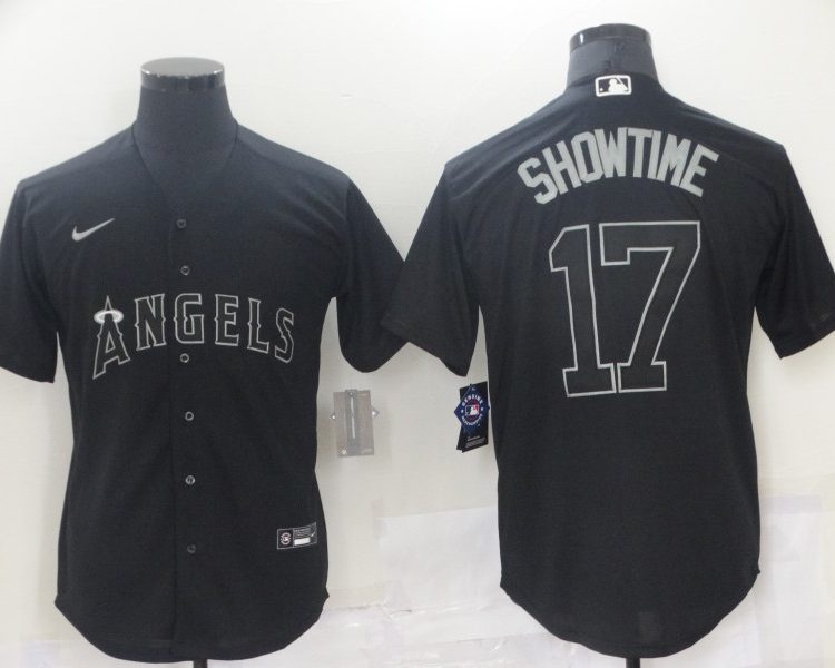 Men's Los Angeles Angels Shohei Ohtani #17 Black Jersey