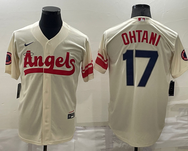 Men's Los Angeles Angels Shohei Ohtani #17 Cream City Connect Jersey