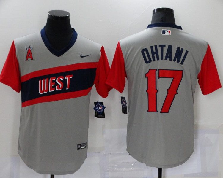 Men's Los Angeles Angels Shohei Ohtani #17 Gray Printed Jersey
