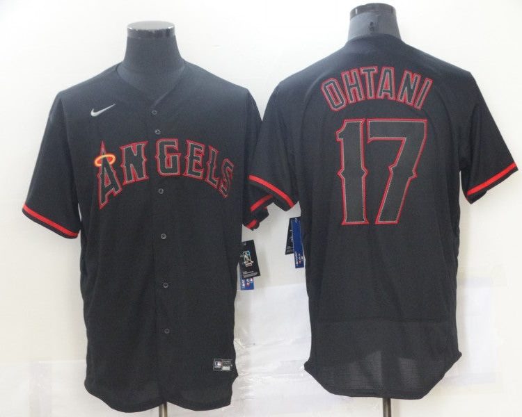 Men's Los Angeles Angels Shohei Ohtani #17 MLB Black Sewn Baseball Jersey
