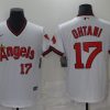 Men's Los Angeles Angels Shohei Ohtani #17 White Printed Baseball Jersey